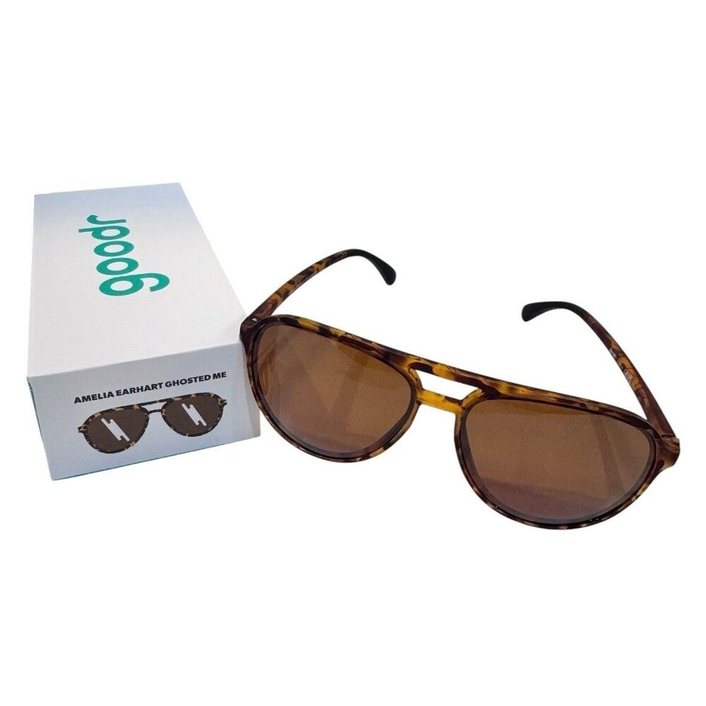 Goodr Mach G Polarized Sunglasses “Amelia Earhart Ghosted Me” Tortoise